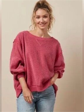 American Eagle Outfitters Oversized Huggable Rose Sweatshirt